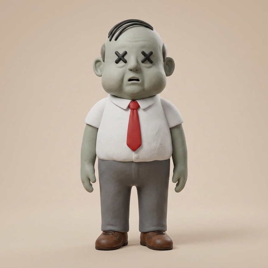 Mort as a collectible vinyl figure on a plain studio backdrop.